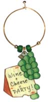 cheese party wine charm